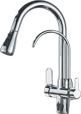 Produktbild von Wasserhahn, Dual-Handle, Ausziehbare Sprühdüse, Chrom