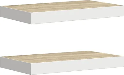 Immagine prodotto di vidaXL Mensole sospese 2 pz. Rovere e bianco 50x23x3,8 cm MDF