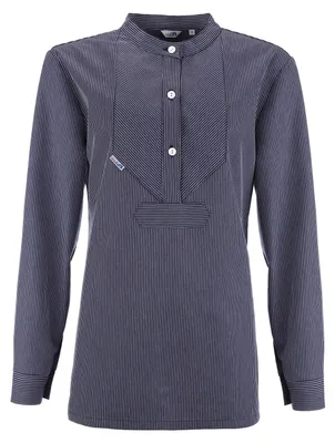 Produktbild von modAS Damen Fischerhemd mit optimierter Schnittführung für Damen - Hemd im traditionellen Finkenwerder-Stil in Blau mit schmalen Streifen Größe 46