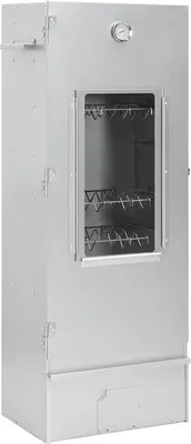A standalone image of a silver smoker.