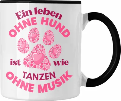 Produktbild von Trendation - Hundebesitzerin Tasse Geschenk Hunde-Mama Geschenkidee Frauen Becher Kaffeetasse Hundemami (Schwarz)