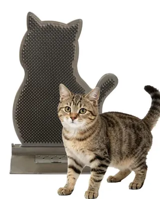 Immagine prodotto di Spazzola per gatti da parete, spazzola angolare, spazzola autopulente, spazzola massaggiante, colore marrone