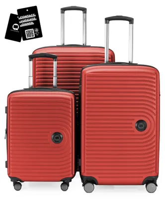 Immagine prodotto di Hauptstadtkoffer MITTE - Set di valigie 3 misure + etichetta digitale per bagagli, trolley da viaggio con espansione XL Set di valigie Bagaglio da stiva, rosso