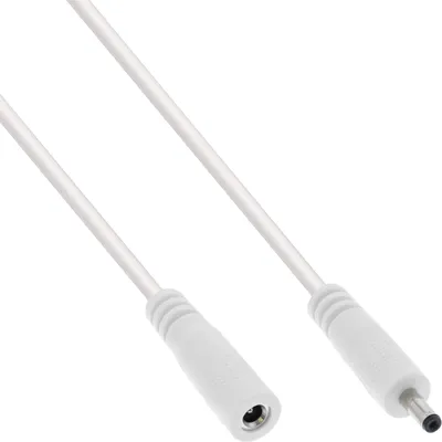 Immagine prodotto di Cavo di prolunga InLine® DC, spina/presa DC 3,5x1,35 mm, AWG 18, bianco 3 m