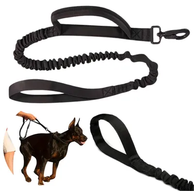 Image de Camerazar Laisse tactique pour chien avec poignée en corde de nylon noir