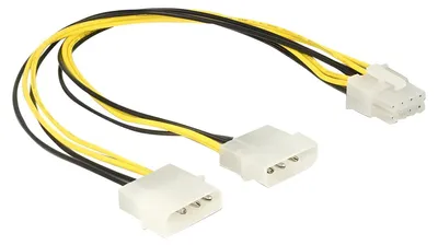 Produktbild von DELOCK Stromkabel Molex 2x4Pin -> EPS 8Pin St/St 30cm