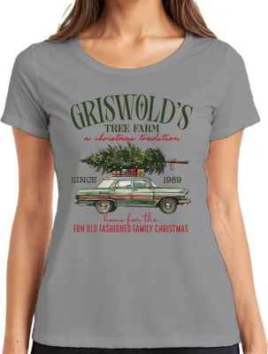 Produktbild von Griswold's Tree Farm Weihnachten Schöne Bescherung Clark Griswold Damen T-Shirt, Grau, S