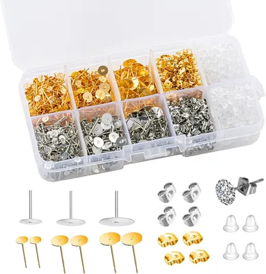 Produktbild von Ohrringverschluss, Ohrringstecker, Hypoallergene Ohrringe, 4-8 mm, Langlebig für Schmuckherstellung