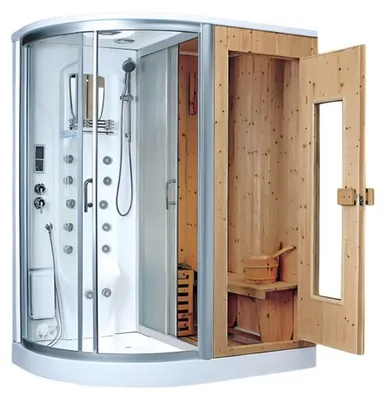 Obrázek produktu pro Sauna 2 v 1 Wellness kabina Duschkabine Massagedusche Wellness kabina 170x110 cm