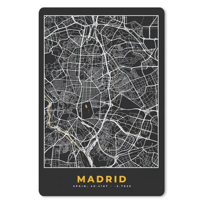 Produktbild von MuchoWow® Mauspad Mousepad Madrid - Gold - Karte - Stadtplan 18x27 cm - Mousepads - Maus Mat - Pad - Mausunterlage