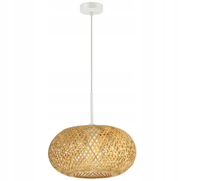 Zdjęcie produktu dla LUXOLAR - Lampa Sufitowa Wisząca Bambus BOHO E27 40W LED - Naturalna lampa bambusowa Pleciona Ręcznie - Idelna dla biura, jadalni, kuchni, salonu
