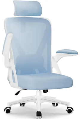 Immagine prodotto di Sedia da ufficio ergonomica con supporto lombare e poggiatesta – Braccioli pieghevoli