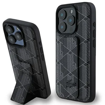 Zdjęcie produktu dla Etui Lacoste do iPhone 16 Pro Grip Stand czarny