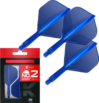 Produktbild von Target Darts K Flex Integrierte Dartflights No.2 - Short 19mm, Blau