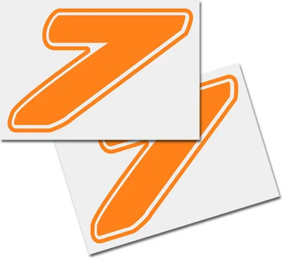 Produktbild von Startnummer Aufkleber 2er Set, Schrift Assen, # 7 orange
