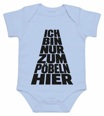 Imagen del producto de Solo estoy aquí para molestar. Frase sarcástica. Camiseta para bebé, color azul claro, talla 6/12 meses