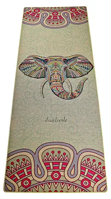 Zdjęcie produktu dla Mata do jogi wykonana z juty i naturalnej gumy, z paskiem do przenoszenia, o wymiarach 183 x 68 x 0,6 cm
