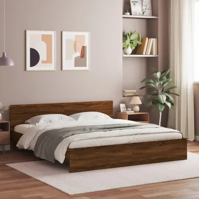 Produktbild von CLORIS Bettgestell mit Kopfteil Braun Eiche-Optik 200x200 cm - Klassische Betten LL0000257136