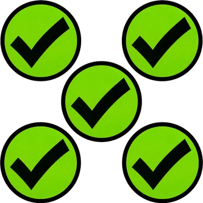 Produktbild von 2DOBOARD 5 Magnete mit Häkchen-Symbol für Magnettafeln, Kühlschränke, Plantafeln oder Whiteboards