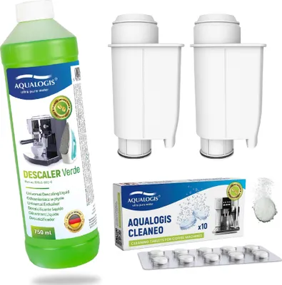 Produktbild von Set für Philips Aqualogis AL-Inte+ Kaffeemaschinen 2-tlg., Cleaneo 10tab, Verde750ml