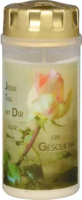 Produktbild von Trauerkerze AETERNA Grablicht "Rosenmotiv - Jeder Tag mit dir ..."