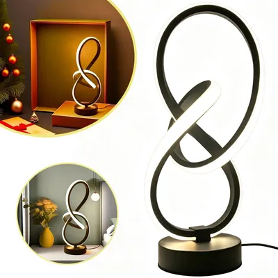 Produktbild von LED Tischlampe Spiral Design, für Schlafzimmer, Büro, Wohnzimmer, USB Betriebene
