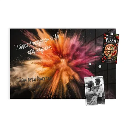 Produktbild von Magnettafel 90x60cm Pinnwand Whiteboard beschreibbar - Farbenexplosion