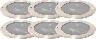 Produktbild von Set mit 6 Bodenstrahlern Stahl AR111 Verstellbar IP65 Delux Honey