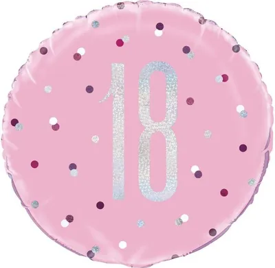 Produktbild von Folienballon rosa & silber Zahl 18
