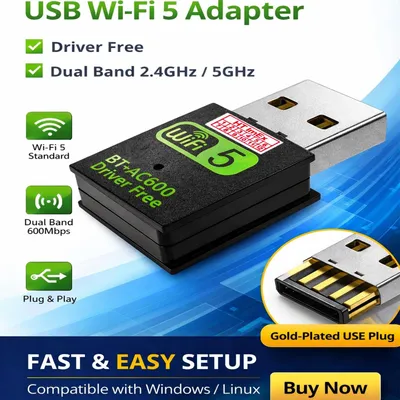 Produktbild von WLAN WiFi USB Stick und Bluetooth Dongle 2in1 Highspeed bis zu 600Mb Dual Band
