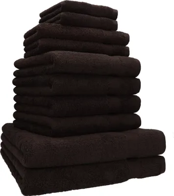Produktbild von Betz 10-tlg. Handtuch-Set PREMIUM CLASSIC 2 Duschtücher 4 Handtücher 2 Gästetücher 2 Seiftücher  Farbe: dunkelbraun
