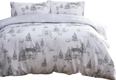 Obrázek produktu pro Furn - Sada ložního prádla, Toile RV2389 (jednolůžko) (bílá/šedá)
