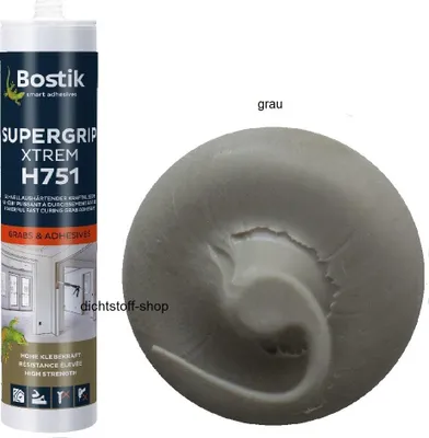 Produktbild von Bostik H751 Supergrip Xtrem Hybrid SMP Klebdichtstoff 450g Kartusche Grau