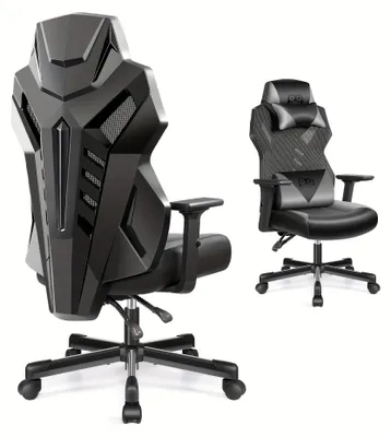 Immagine prodotto di Sedia da gaming - Sedia da ufficio - Sedia per videogiochi - Sedia da lavoro - Modello nero grigio - Design ergonomico