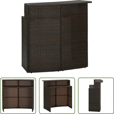 Immagine prodotto di The Living Store Tavolo bar da giardino marrone 120x55x110 cm Poly Rattan