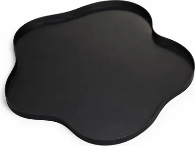 Produktbild von LOFT42 Serva Tablett aus organischem Metall – Schwarz – Ø60 cm