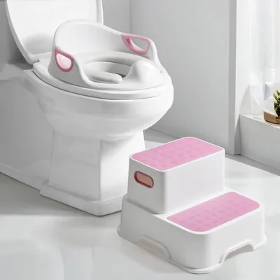 Produktbild von Kinder Toilettentrainer mit Stufe, für Kinder 1-6 Jahre, rosa, Toilettentraining