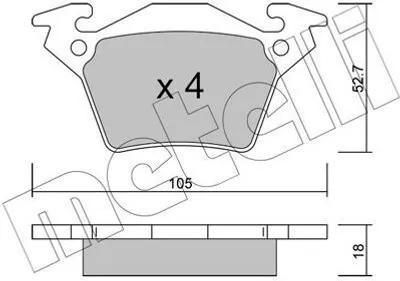 Produktbild von METELLI 22-0574-0 Bremsbeläge Satz Hinten Bremsklötze passend für MERCEDES-BENZ VITO Bus (638) V-Klasse (W638/2) VITO Kasten (638)