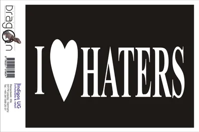 Produktbild von Aufkleber / Autoaufkleber - JDM / Die cut / Auto / OEM - i love haters 210x100mm schwarz - Heckscheibe / Heckscheibenaufkleber