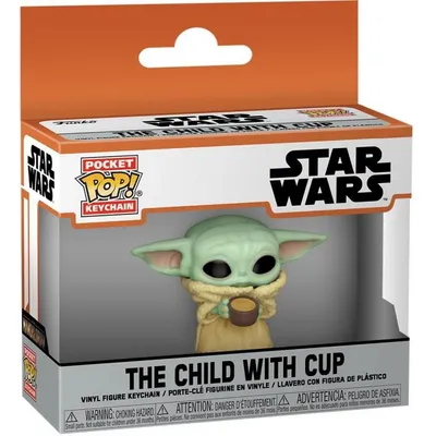 Immagine prodotto di Funko Pocket Pop! portachiavi Mandalorian - bambino con tazza