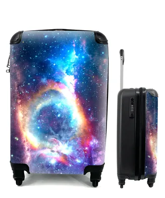 Produktbild von MuchoWow® Koffer Handgepäck Trolley Rollkoffer Kleine Reisekoffer mit 4 Rollen - Weltraum - Sterne - Regenbogen - Cabin Size < 55x40x23 cm & 55x40x20 cm - Fotokoffer - Kabinenkoffer - Boardgepäck - Reise-Box - Reisekoffer - Reisegepäck - Koffer mit Bild - Trolley für Kinder