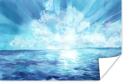 Produktbild von MuchoWow® Poster Meer - Himmel - Sonne 30x20 cm - Plakate - Print