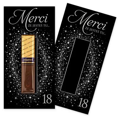 Produktbild von Dankeskarten für Gäste – 18. Geburtstag – silberne Sterne – 4 Stück