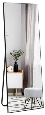 Productafbeelding van Volledige Spiegel Zwart 140 x 51 cm Staande en Wandspiegel