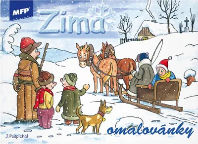 Produktbild von Malvorlagen für Kinder mit Wintermotiven A5 16 Seiten 8 Ausmalbilder