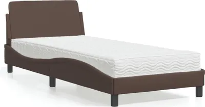 Produktbild von vidaXL Bett mit Matratze "Dover" Braun 90x200 cm Kunstleder