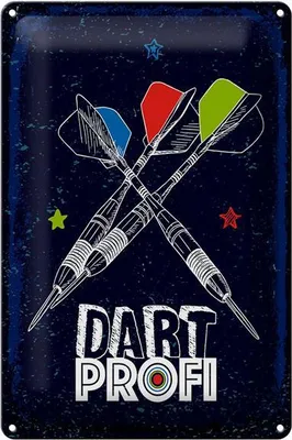 Produktbild von Blechschild Dart Profi Dartpfeile, 30 x 20 cm, Blechschilder Spruch Sport Hobby