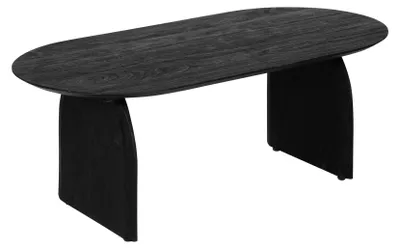 Zdjęcie produktu dla Stolik kawowy Isana owalny czarny drewniany do salonu nowoczesny z drewna mango 120x60 cm