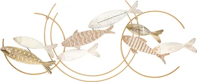 Produktbild von Wanddekoration Pannello 142.9 x 61.6 x 5 cm Metall MDF Gold Mehrfarbig