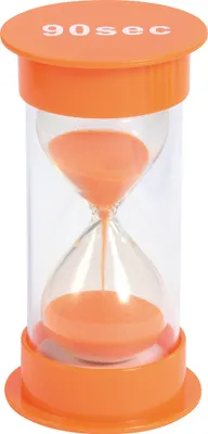 Image de EDUPLAY 120438 Sablier 90 sec, plastique, Ø 6,5 x 12 cm de haut, orange